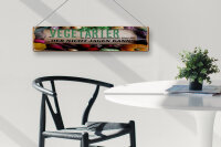 Blechschild Spruch 46x10 cm Vegetarier indianisch für Der nicht Jagen kann
