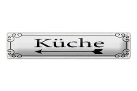 Blechschild Hinweis 46x10 cm Küche Pfeil links...