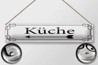 Blechschild Hinweis 46x10 cm Küche Pfeil links...