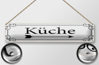Blechschild Hinweis 46x10 cm Küche Pfeil rechts...