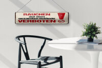 Blechschild Hinweis 46x10 cm Rauchen auf dem gesamten Gelände verboten Schild