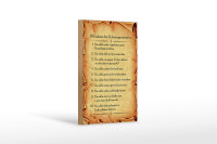 Holzschild Spruch 12x18cm 10 Gebote für...