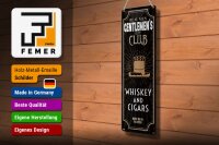 Blechschild Hinweis 46x10 cm Real men gentlemen´s elite club Deko Schild