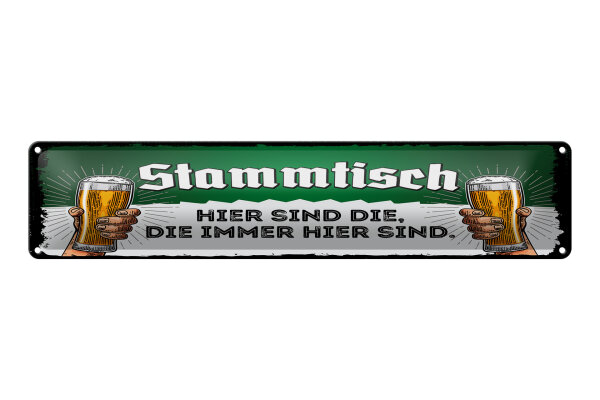 Blechschild Hinweis 46x10 cm Stammtisch Weizen Biergläser Deko Schild