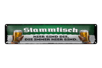 Blechschild Hinweis 46x10 cm Stammtisch Weizen Biergläser Deko Schild