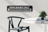 Blechschild Hinweis 46x10 cm Irrenanstalt Betreten auf eigene Gefahr Deko Schild