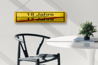 Blechschild Hinweis 46x10 cm 18 Jahre Kreis Volljährigkeit 17 Jahre Ortsschild