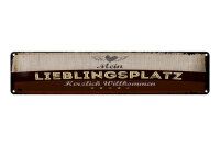 Blechschild Hinweis 46x10 cm Mein Lieblingsplatz Herzlich Willkommen Deko Schild