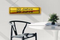 Blechschild Hinweis 46x10 cm 30 Jahre 29 Jahre gelbes Ortsschild