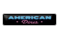 Blechschild Hinweis 46x10 cm American Diner Reklame Deko...