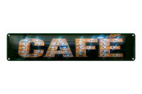 Blechschild Hinweis 46x10 cm Café Reklame Kaffee...