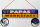 Blechschild Hinweis 46x10 cm Papas Werkstatt blaues Deko Schild