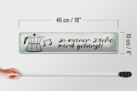 Blechschild Spruch 46x10 cm In meiner Küche wird getanzt Espresso Kaffe Schild