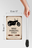 Holzschild Spruch 12x18cm Bike parking only Motorrad