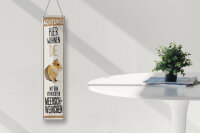 Blechschild Tier 46x10 cm Hier wohnen die mit dem verrückten Meerschweinchen