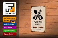 Holzschild Spruch 12x18cm Chefkoch parking only