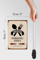 Holzschild Spruch 12x18cm Chefkoch parking only