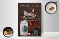 Holzschild Spruch 12x18cm Huhn country Fried Chicken