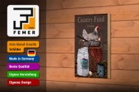 Holzschild Spruch 12x18cm Huhn country Fried Chicken