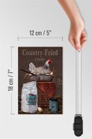 Holzschild Spruch 12x18cm Huhn country Fried Chicken
