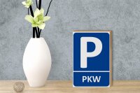 Holzschild Parken 12x18cm PKW Parkplatz Wanddeko