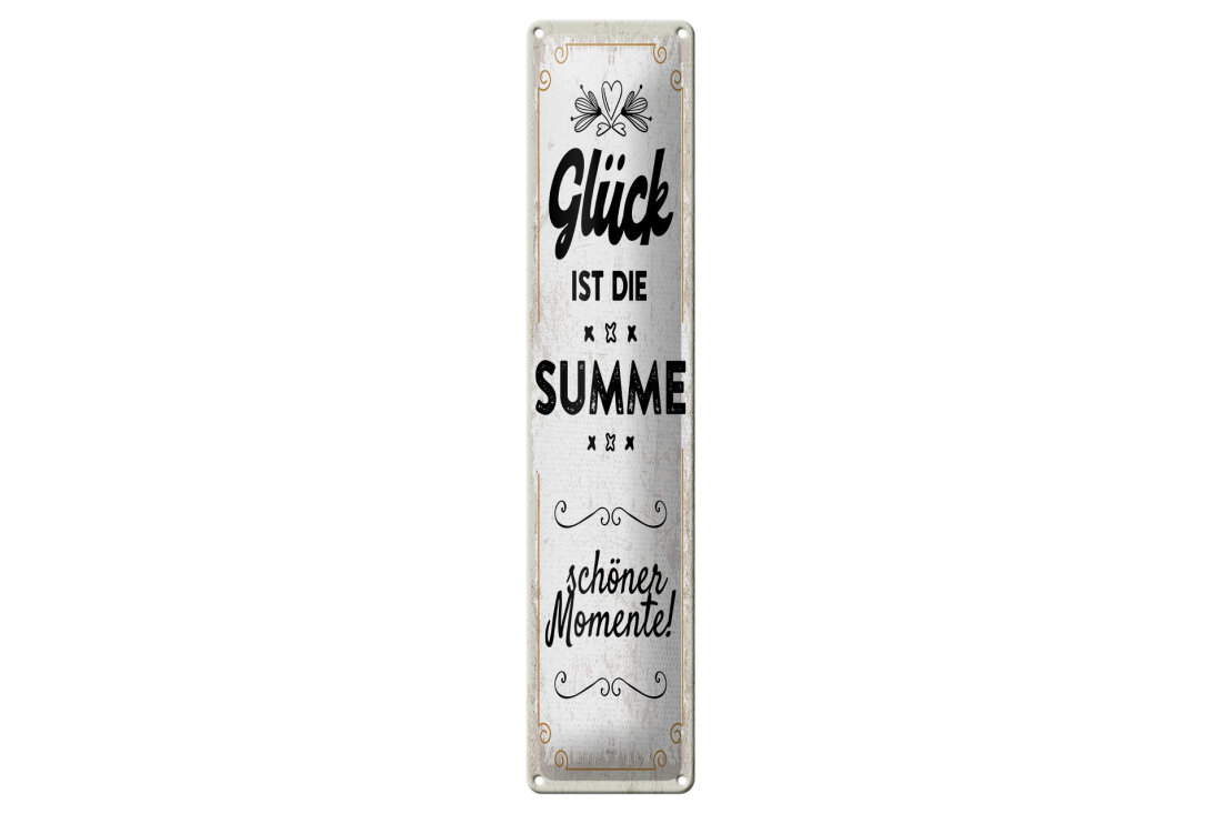 Blechschild Spruch 46x10 cm Glück ist, wenn der Verstand tanzt blaues, 15,90 Blechschild Spruch 46x10 cm Glück ist, wenn der Verstand tanzt blaues, 15,90