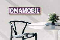 Holzschild Hinweis 46x10 cm Omamobil lila Deko Schild