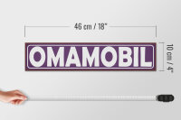 Holzschild Hinweis 46x10 cm Omamobil lila Deko Schild