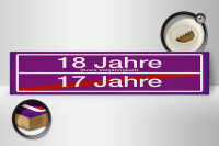 Holzschild Hinweis 46x10 cm 18 Jahre 17 Jahre lila...