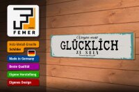 Holzschild Spruch 46x10 cm Vergiss nicht glücklich zu sein weißes Deko Schild
