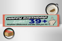 Holzschild Spruch 46x10 cm Happy Birthday 39+ alles gute zum 40. Deko Schild