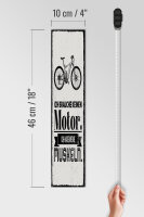 Holzschild Fahrrad 46x10 cm Ich brauche keinen Motor ich habe meine Muskeln