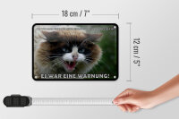 Blechschild Tiere 12x18 cm Katze Die tote Maus war eine Warnung Deko Schild