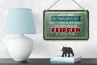 Blechschild Zitat 12x18 cm Wenn man mit Flügeln geboren wird Deko Schild
