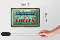 Blechschild Zitat 12x18 cm Wenn man mit Flügeln geboren wird Deko Schild