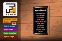 Holzschild Spruch 12x18cm Mein Grillrezept zuerst ein Bier