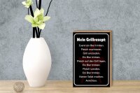 Holzschild Spruch 12x18cm Mein Grillrezept zuerst ein Bier