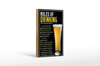 Holzschild Alkohol 12x18 cm Rules of Drinking Bierglas...