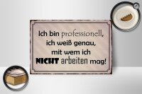 Holzschild Spruch 18x12cm ich bin professionell ich weiß