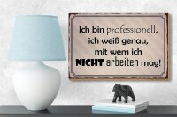 Holzschild Spruch 18x12cm ich bin professionell ich weiß