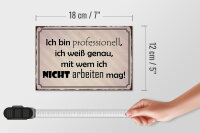 Holzschild Spruch 18x12cm ich bin professionell ich weiß