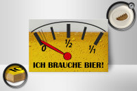 Holzschild Alkohol 12x18 cm Ich brauche Bier...