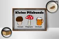 Holzschild Alkohol 12x18 cm Kleine Pilzrunde Steinpilz...