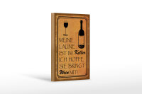 Holzschild Alkohol 12x18 cm Laune im Keller hoffe sie...