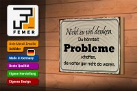 Holzschild Spruch 18x12cm nicht viel denken können Problem