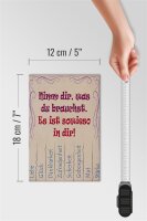 Holzschild Spruch 12x18cm Nimm dir was du brauchst Liebe