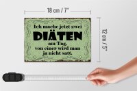 Holzschild Spruch 18x12cm ich mache jetzt zwei Diäten