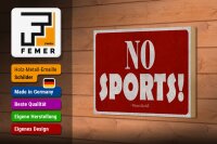 Holzschild Zitat 12x18 cm No sports Hinweis von Winston Churchill Deko Schild