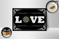 Holzschild Spruch 18x12cm Love Darts Wanddeko