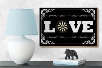 Holzschild Spruch 18x12cm Love Darts Wanddeko